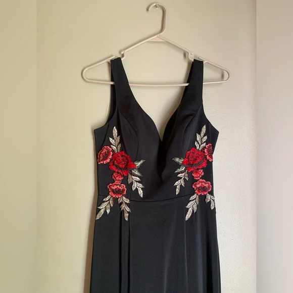 Dancing Queen dress formal black red appliqué witchy fairy goth Valentine’s - Picture 2 of 8